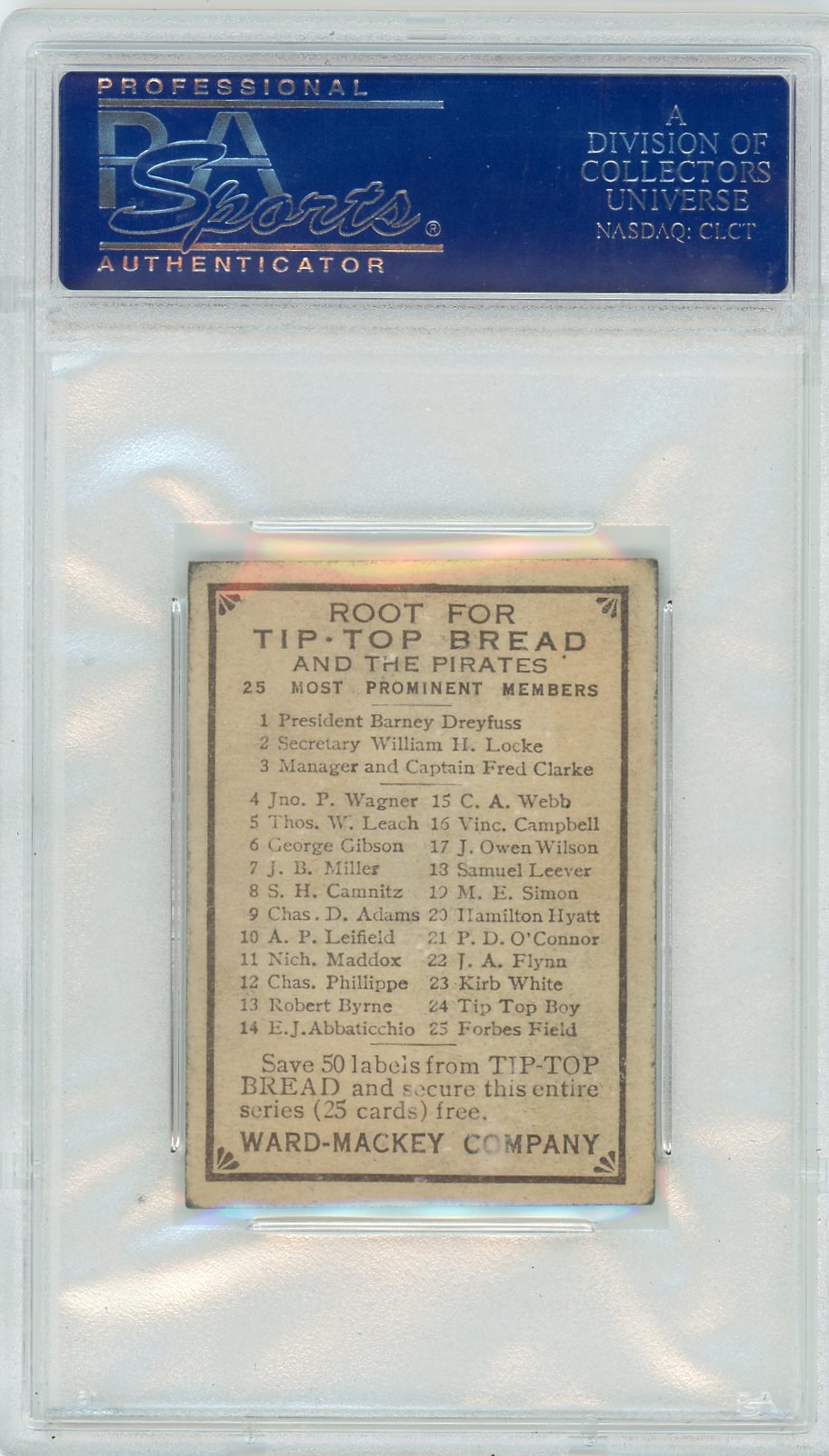 1910 Tip-Top Bread Pittsburgh Pirates Bobby Byrne PSA 5