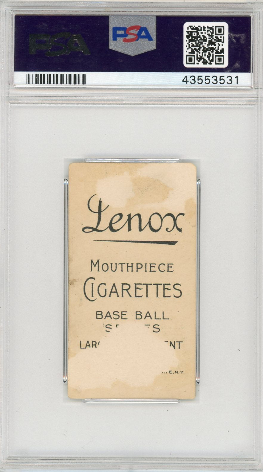 1909-11 T206 Lenox Black Admiral Schlei Batting PSA 2