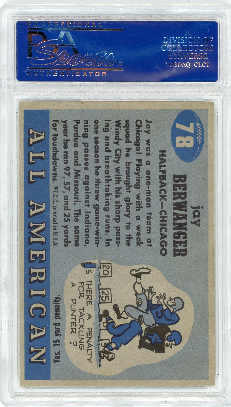 1955 Topps All-Amer. Jay Berwanger #78 PSA 8