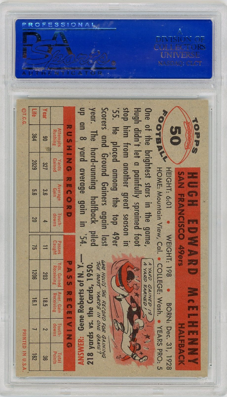 1956 Topps Hugh Mcelhenny #50 PSA 8