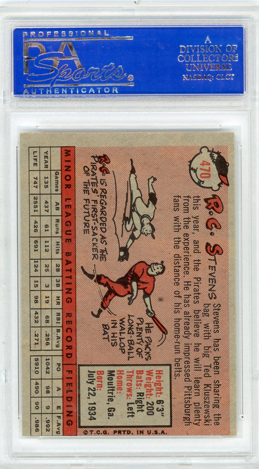 1958 Topps R. C. Stevens #470 PSA 8