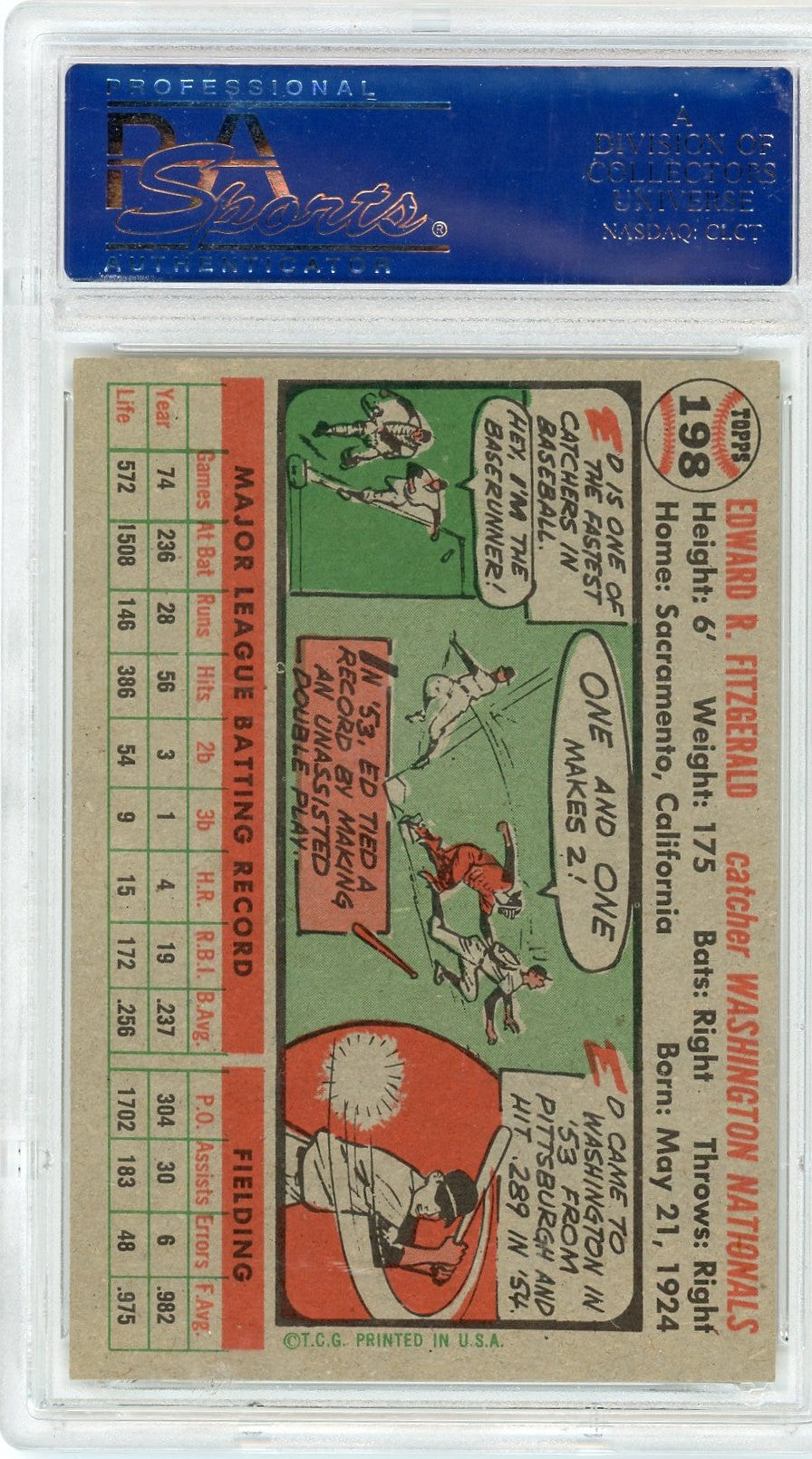 1956 Topps Ed Fitzgerald #198 PSA 7