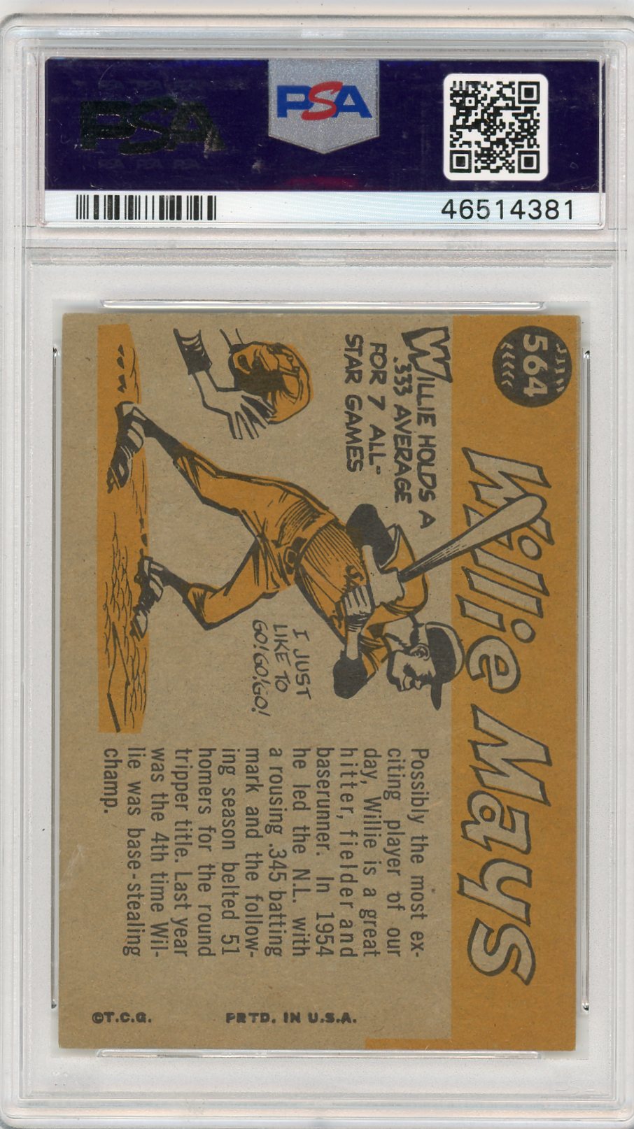 1960 Topps Willie Mays #564 All Star PSA 5
