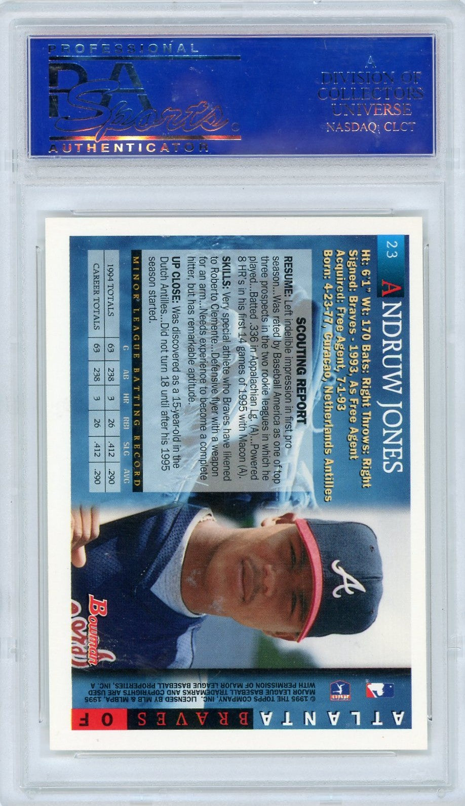 1995 Bowman Andruw Jones #23 PSA 10