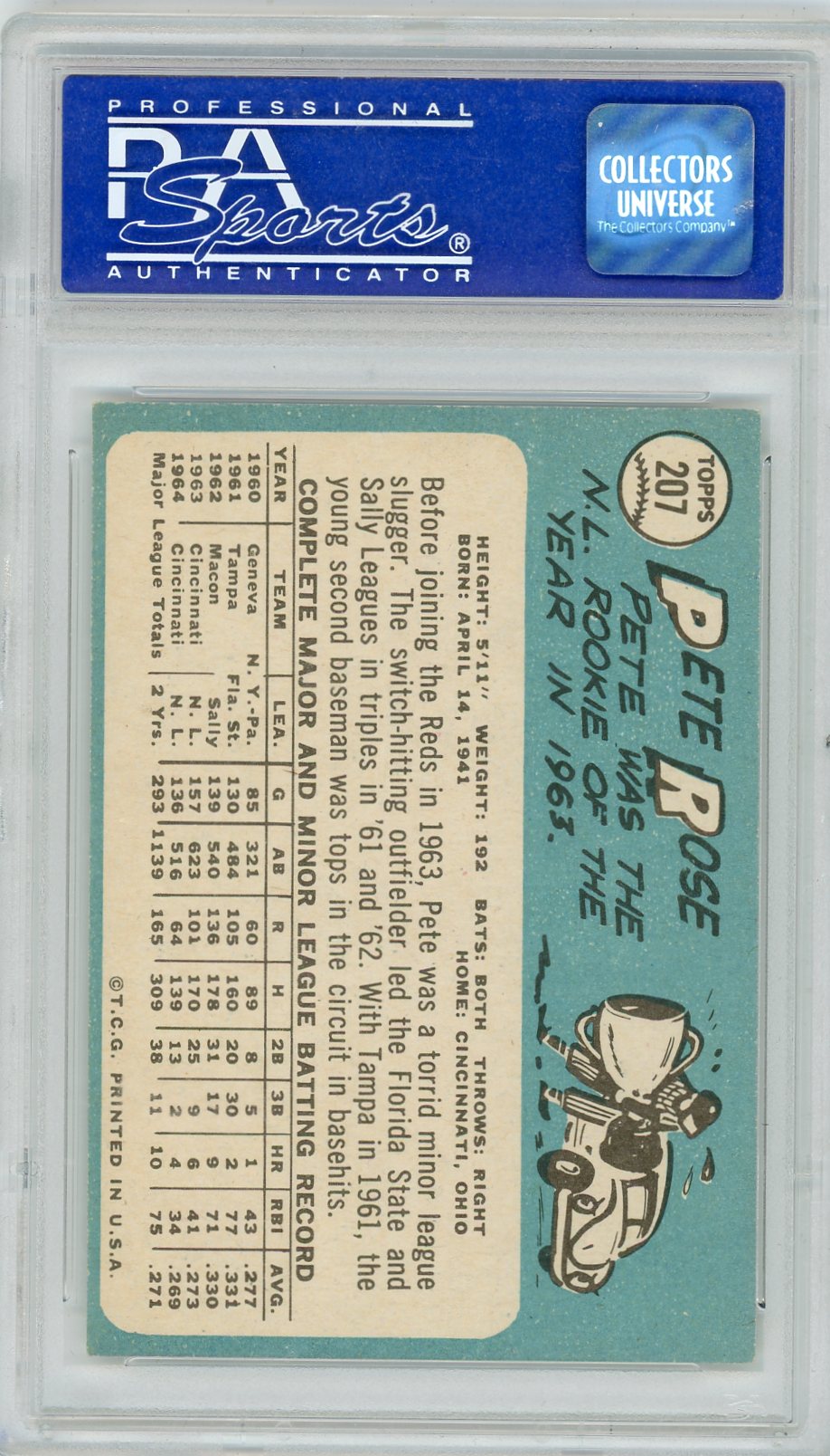 1965 Topps Pete Rose #207 PSA 7
