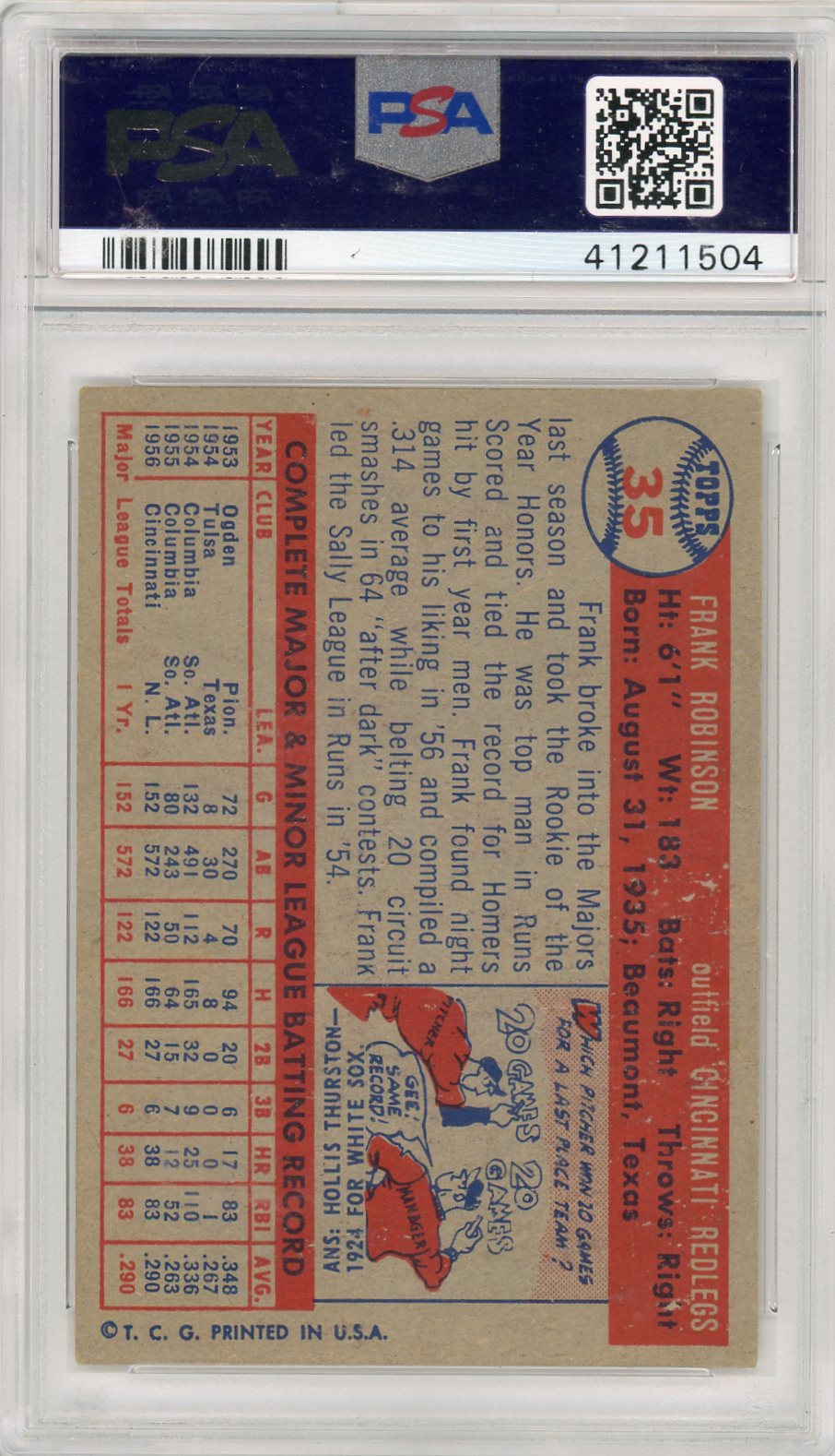 1957 Topps Frank Robinson #35 PSA 5