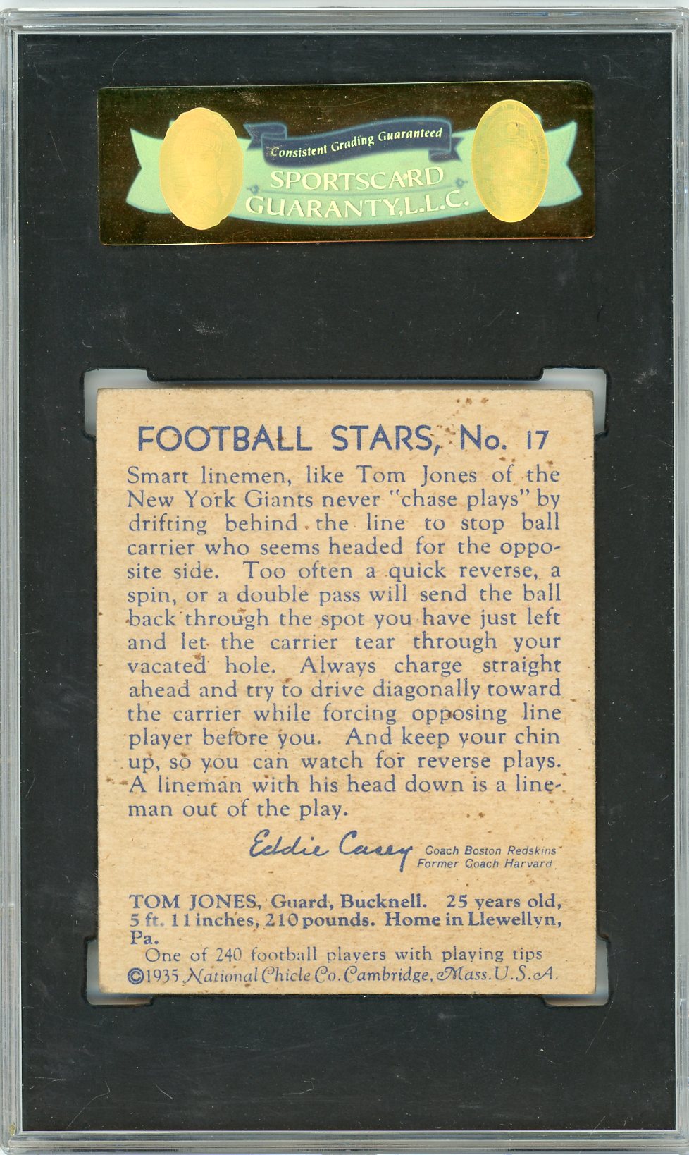 1935 National Chicle R311-2 Tom Jones SGC 5
