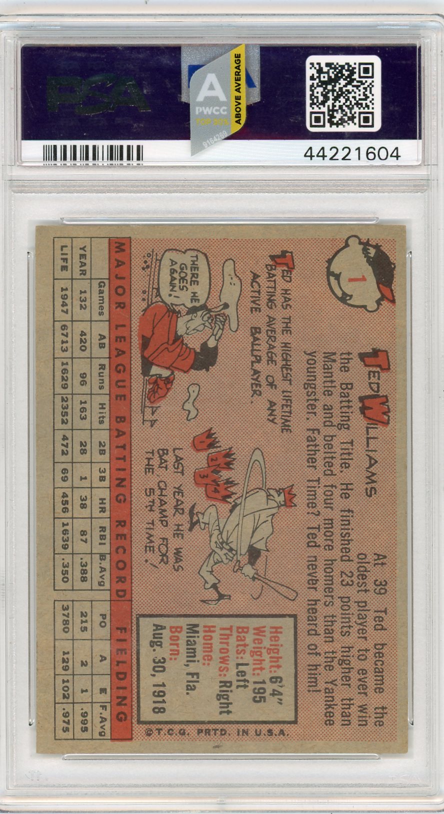 1958 Topps Ted Williams #1 PSA 7