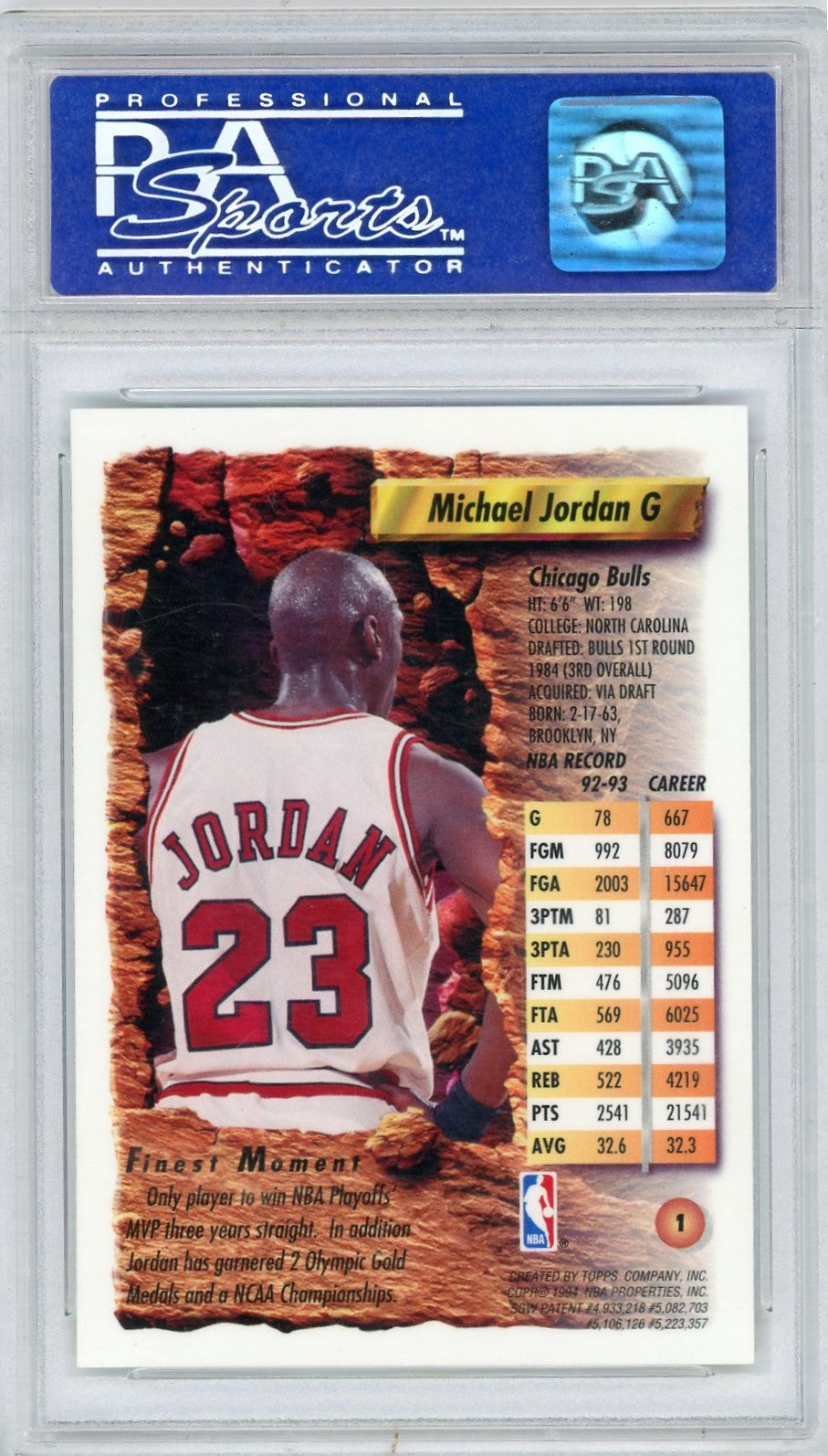1993 Finest Michael Jordan #1 PSA 9