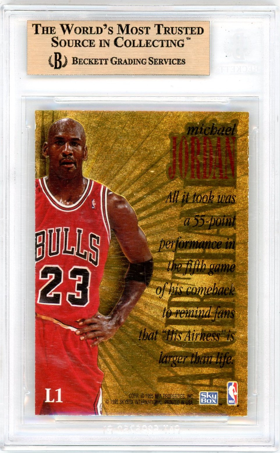 1995 SkyBox Premium Larger Than Life Michael Jordan #L1 BGS 9.5