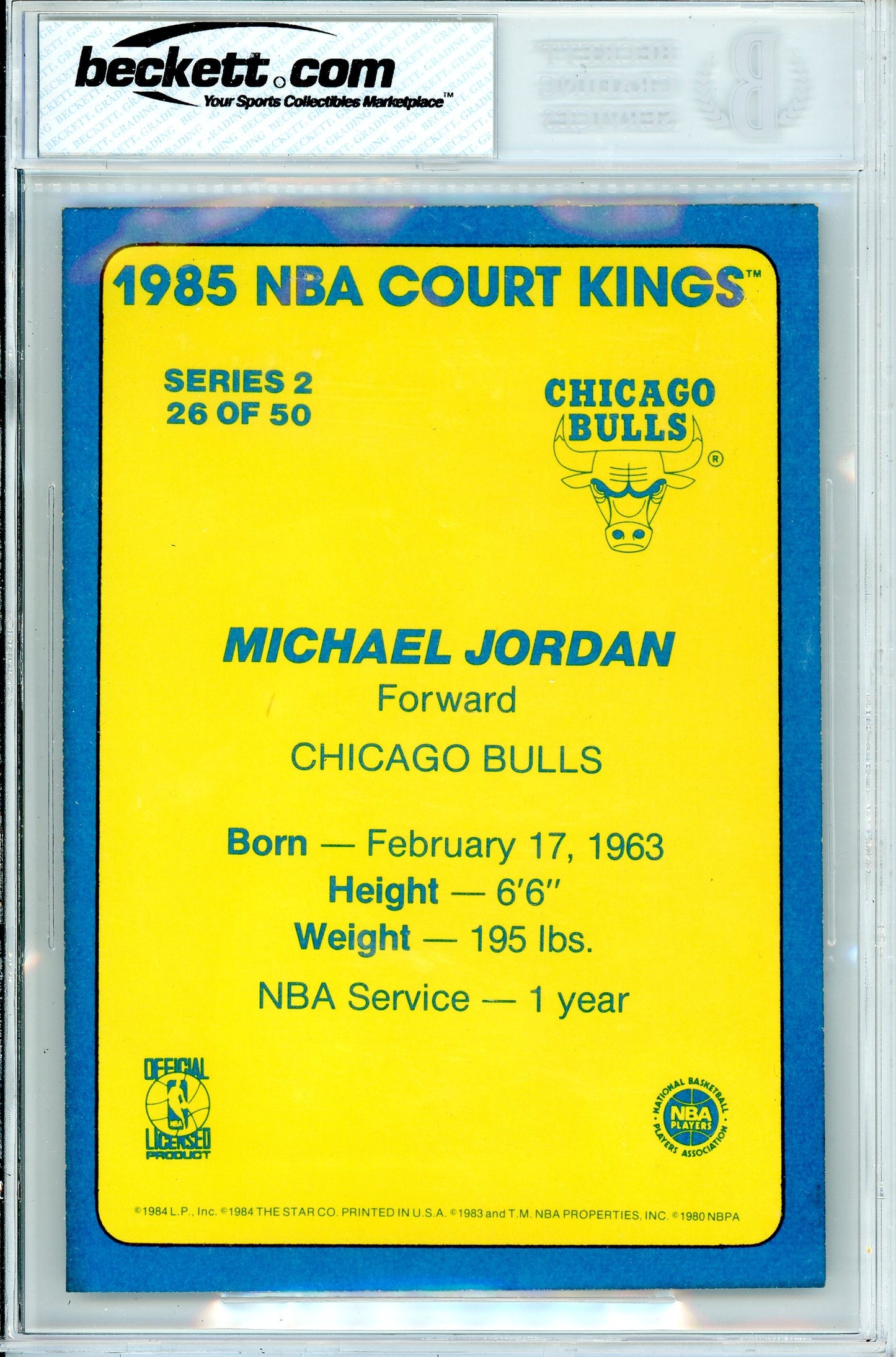 1984 Star Court Kings 5x7 Michael Jordan #26 BGS 8