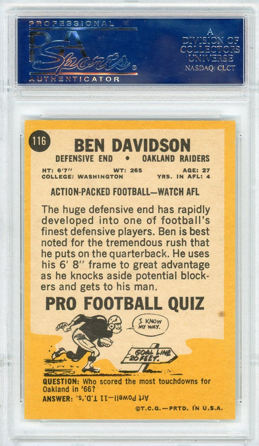 1967 Topps Ben Davidson #116 PSA 6.5
