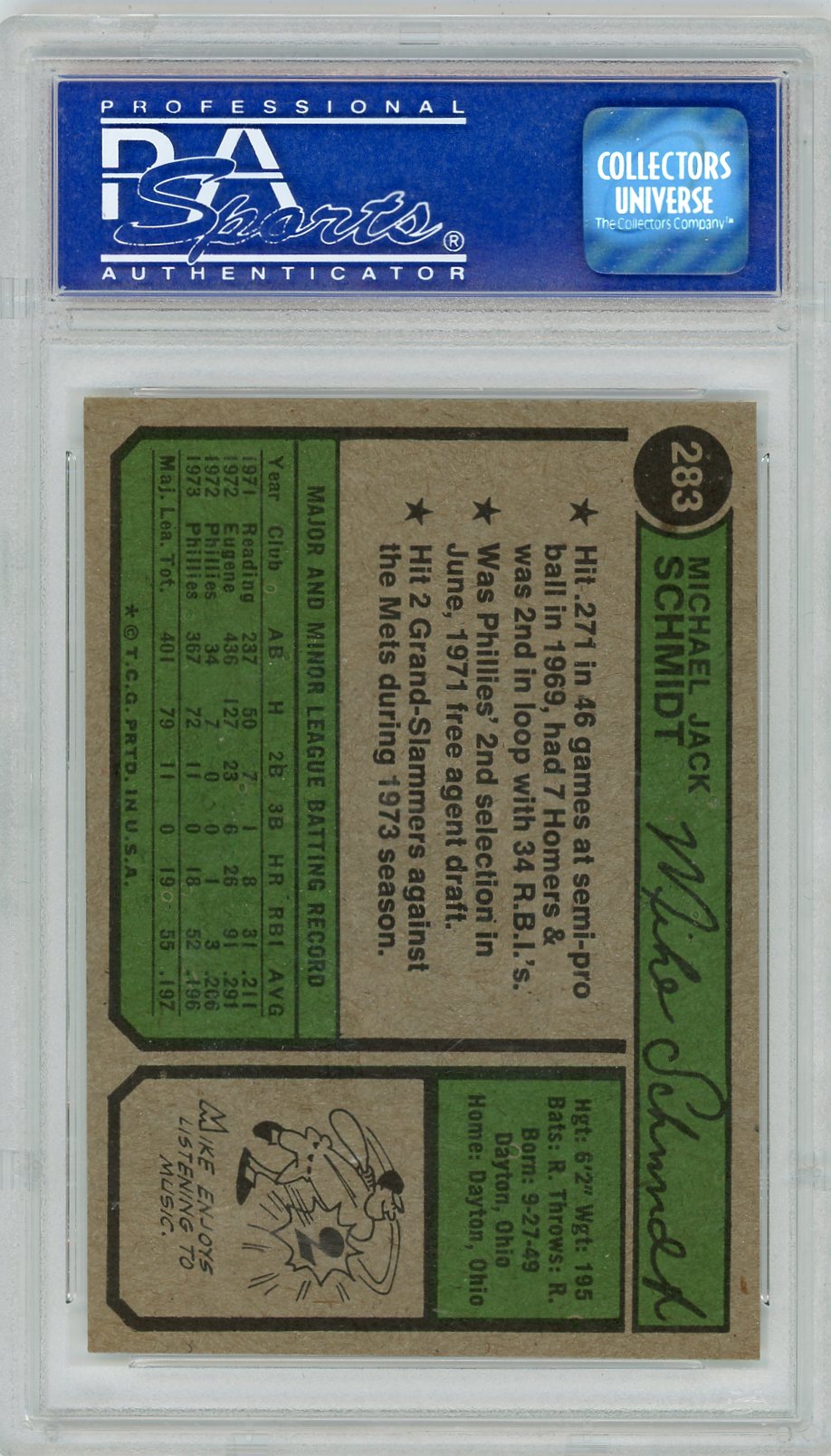1974 Topps Mike Schmidt #283 PSA 7