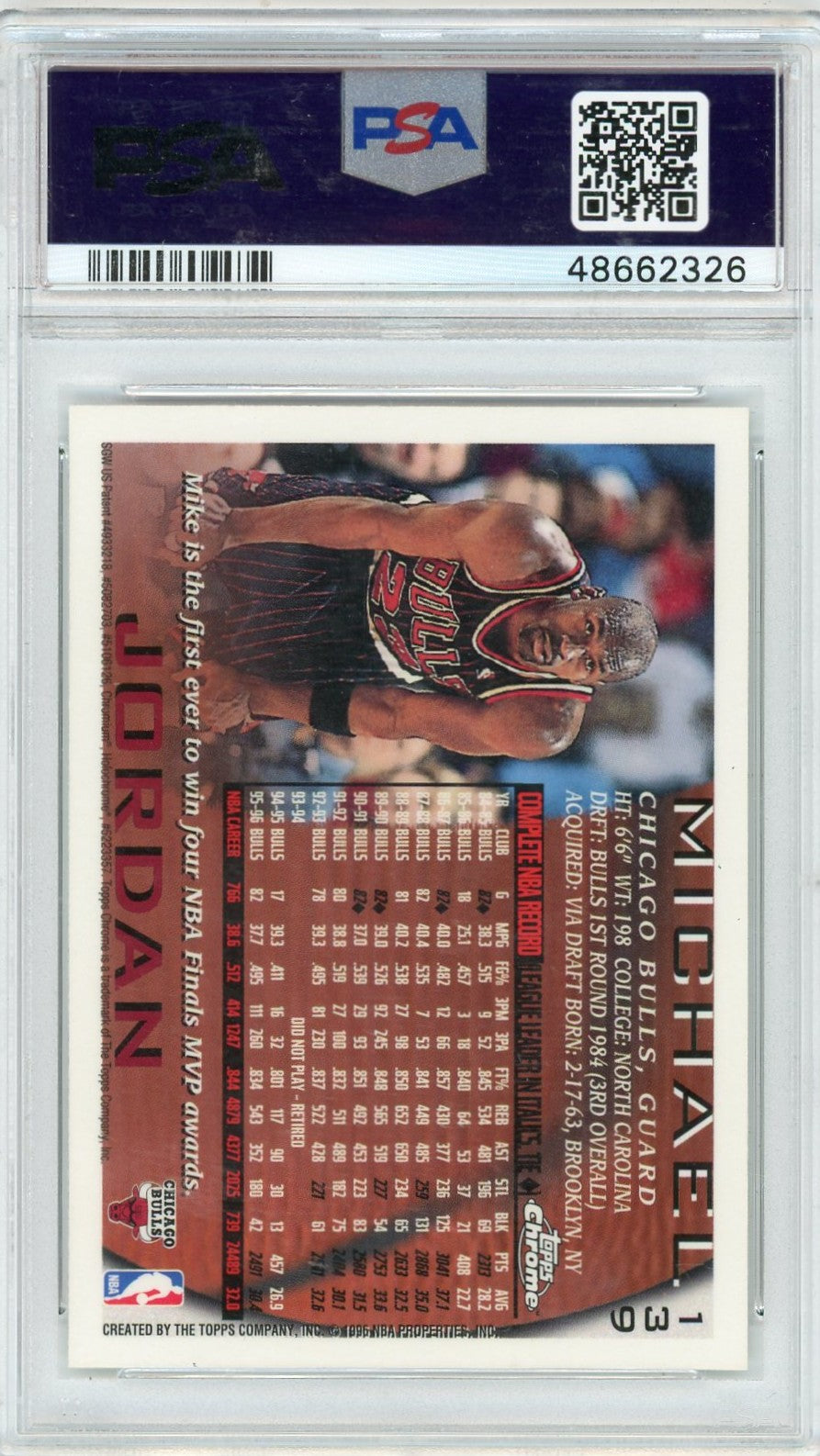 1996 Topps Chrome Michael Jordan #139 PSA 9