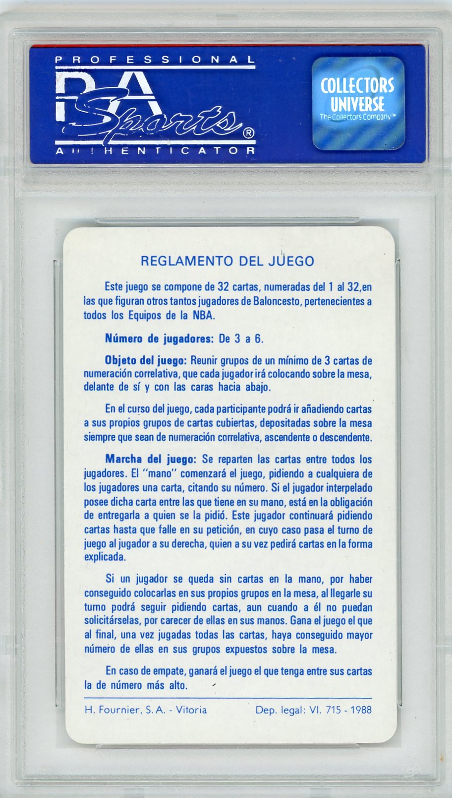 1988 Fournier Estrellas Michael Jordan #22 PSA 9