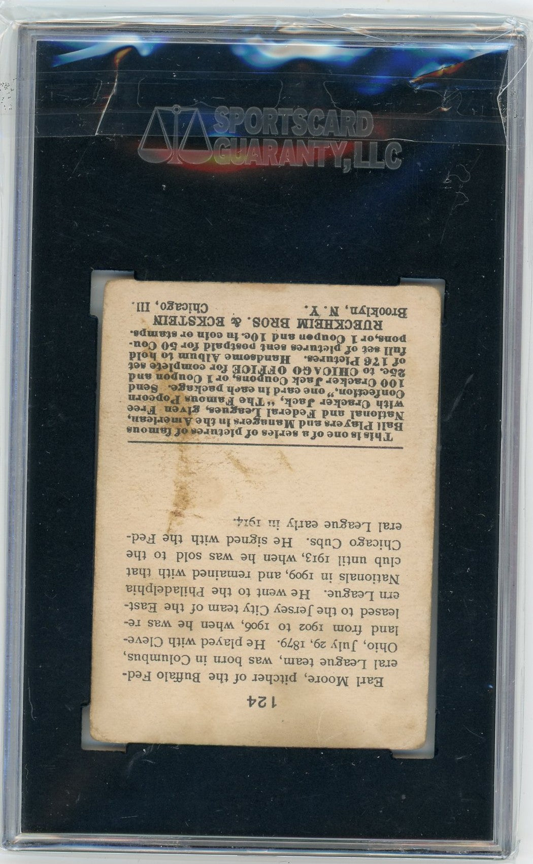 1915 Cracker Jack Earle Moore #124 SGC 2