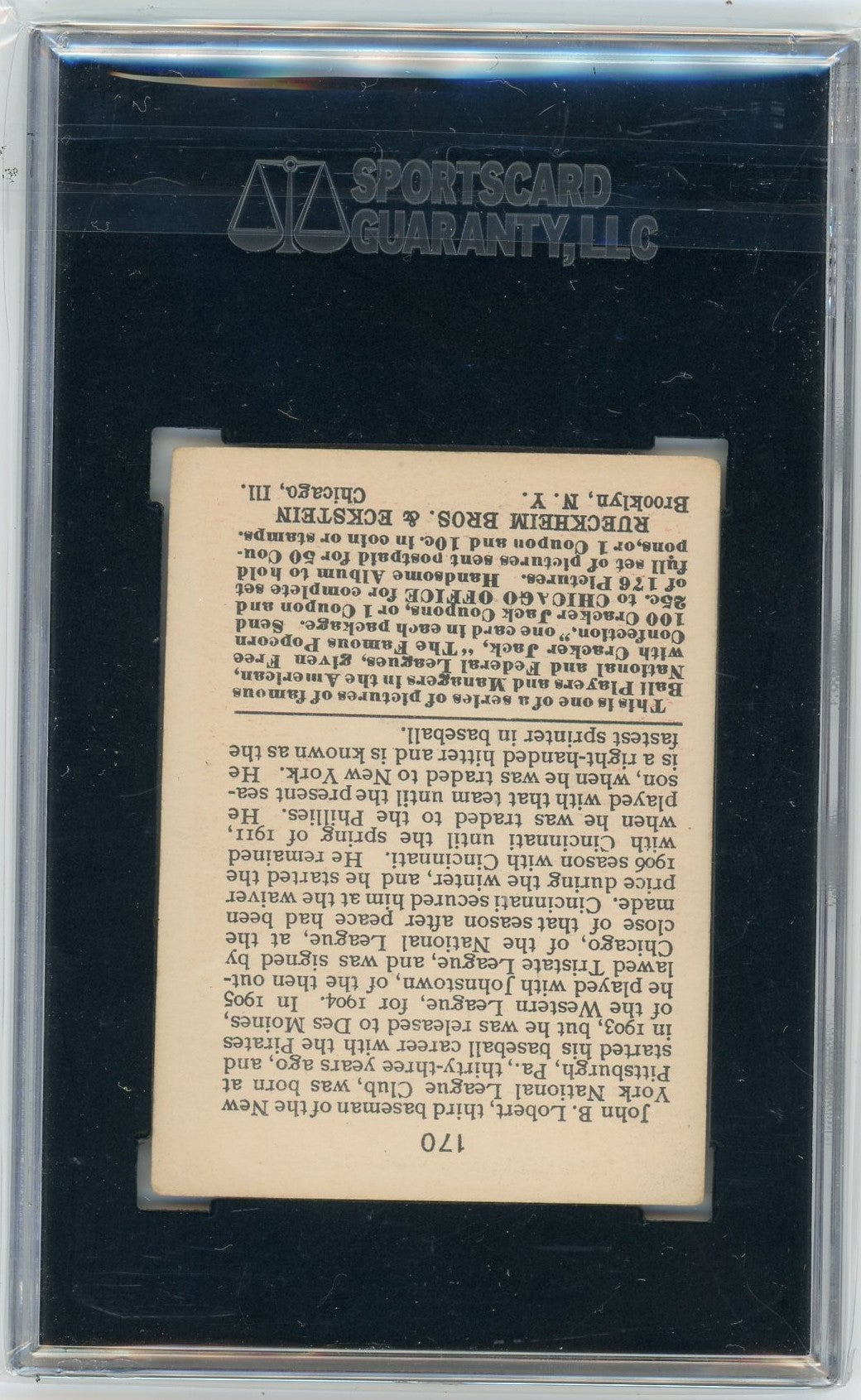 1915 Cracker Jack John Lobert #170 SGC 2