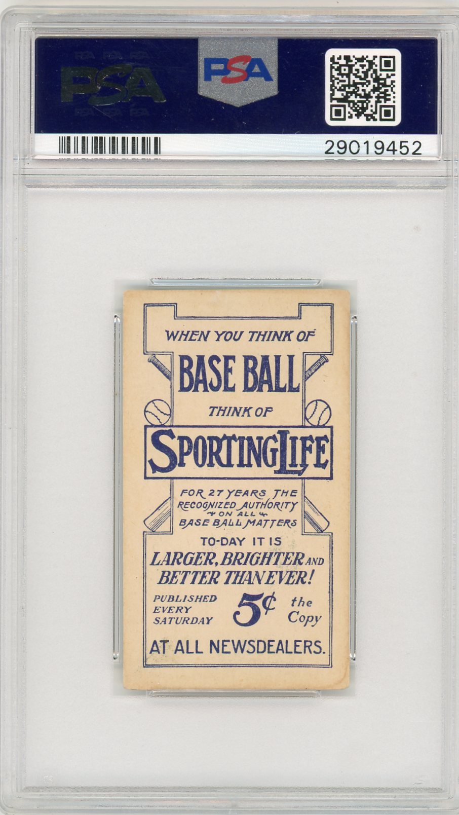 1911 M116 Sporting Life Hughie Jennings Blue Background PSA 4