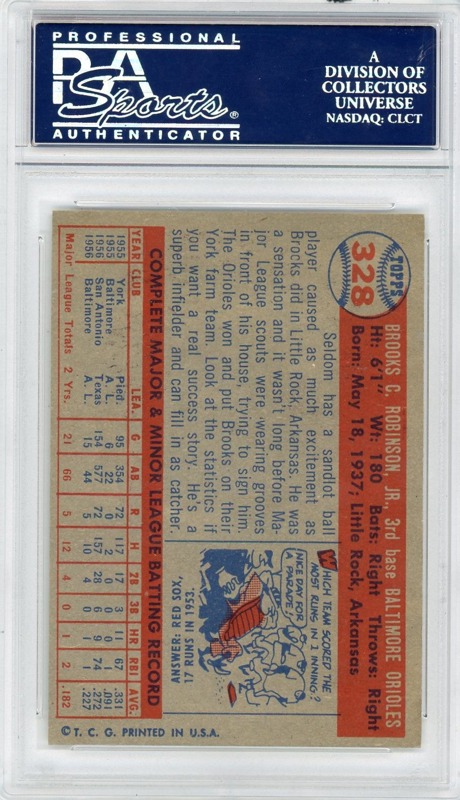 1957 Topps Brooks Robinson #328 PSA 8