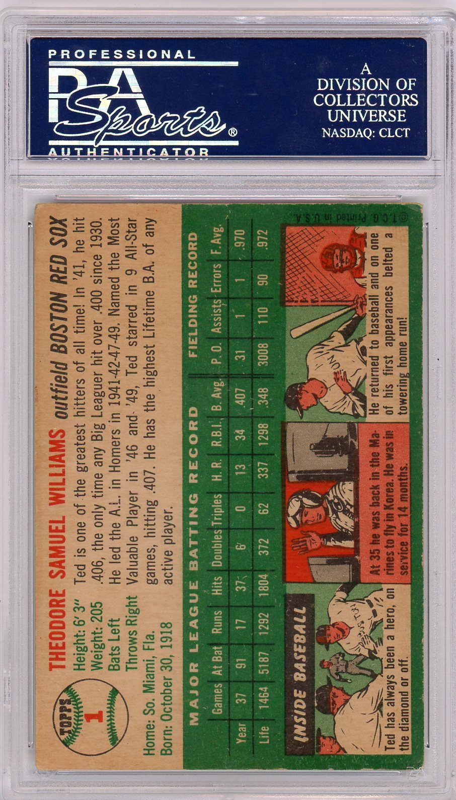 1954 Topps Ted Williams #1 PSA 4.5