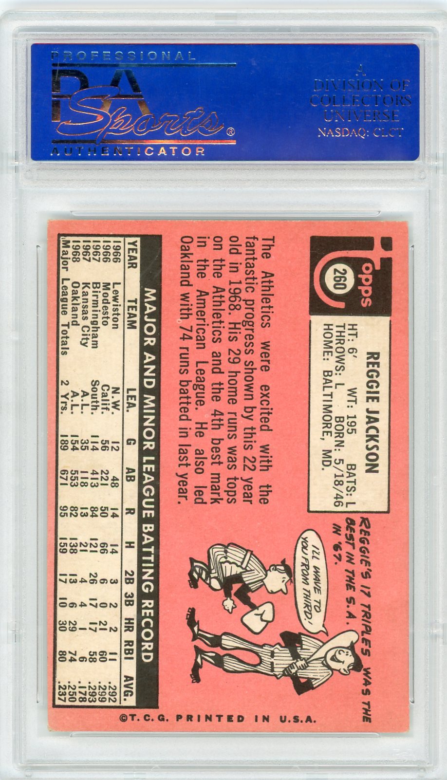 1969 Topps Reggie Jackson #260 PSA 6