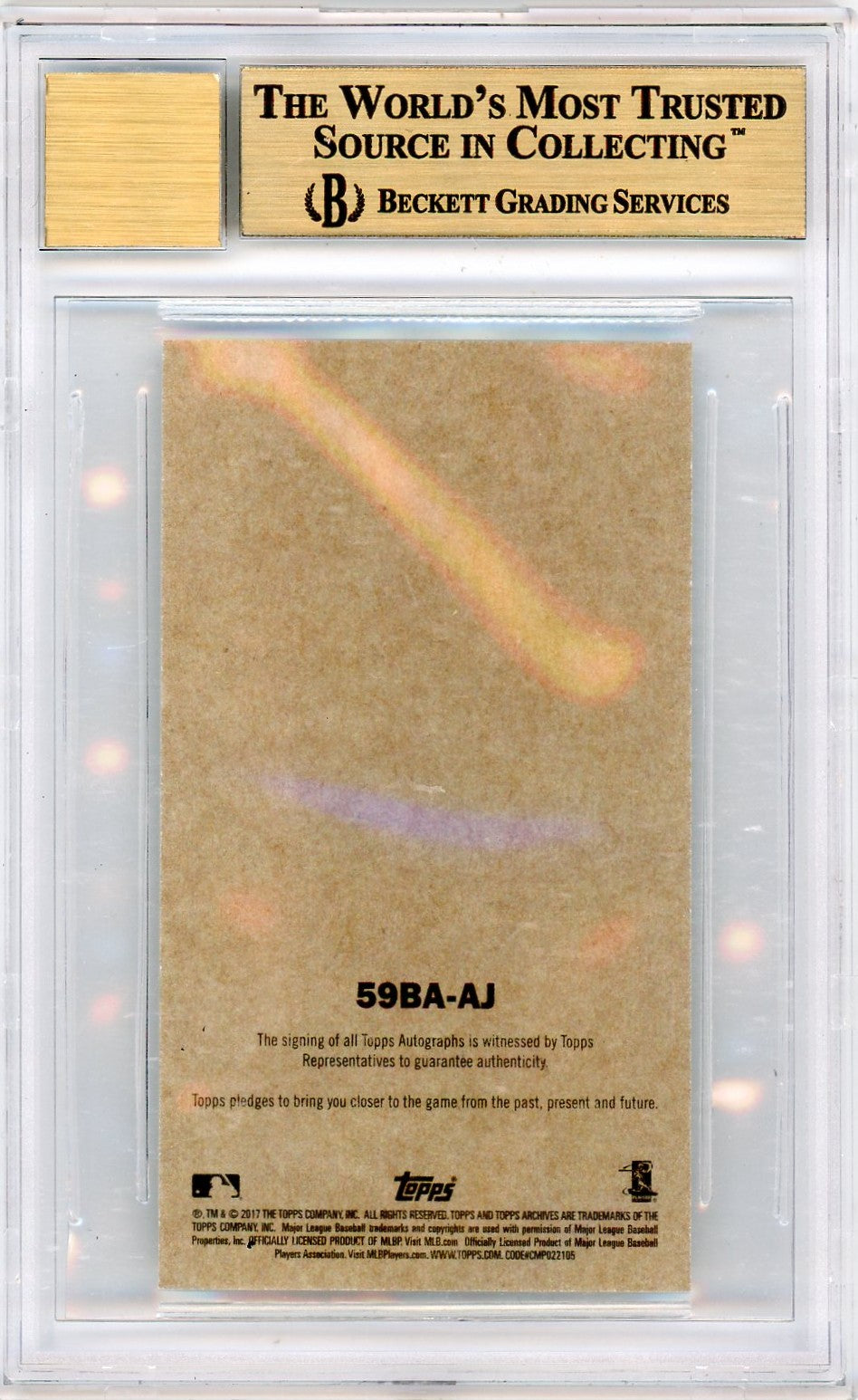 2017 Topps Archives '59 Bazooka Auto Aaron Judge #59BAAJ BGS 9.5 /99 Auto 10