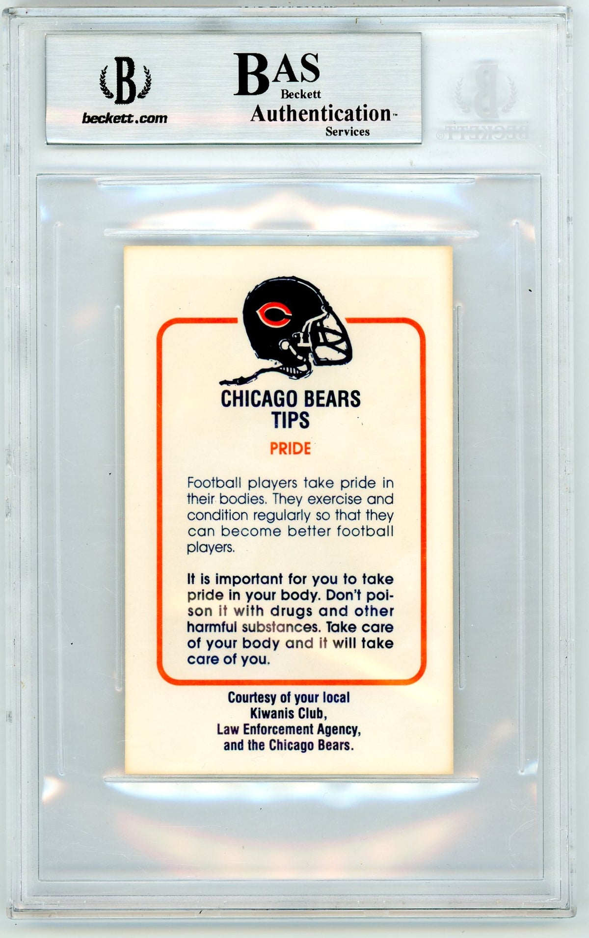 1981 Bears Police Dan Hampton #9 BGS Authentic BAS Auto Authentic