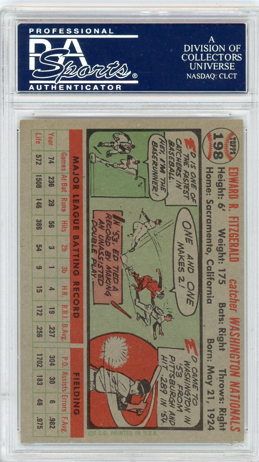 1956 Topps Ed Fitzgerald #198 PSA 7