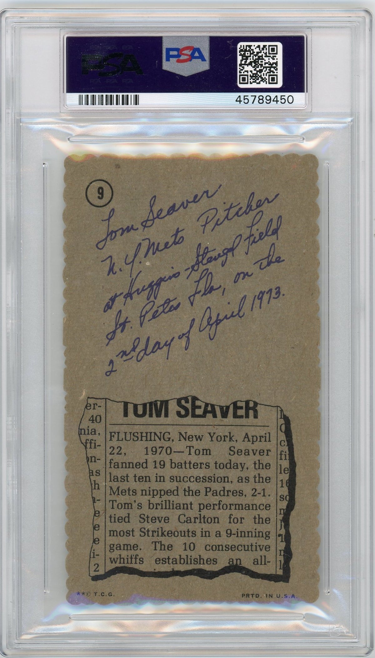 1974 Topps Deckle Edge Tom Seaver #9 PSA 6