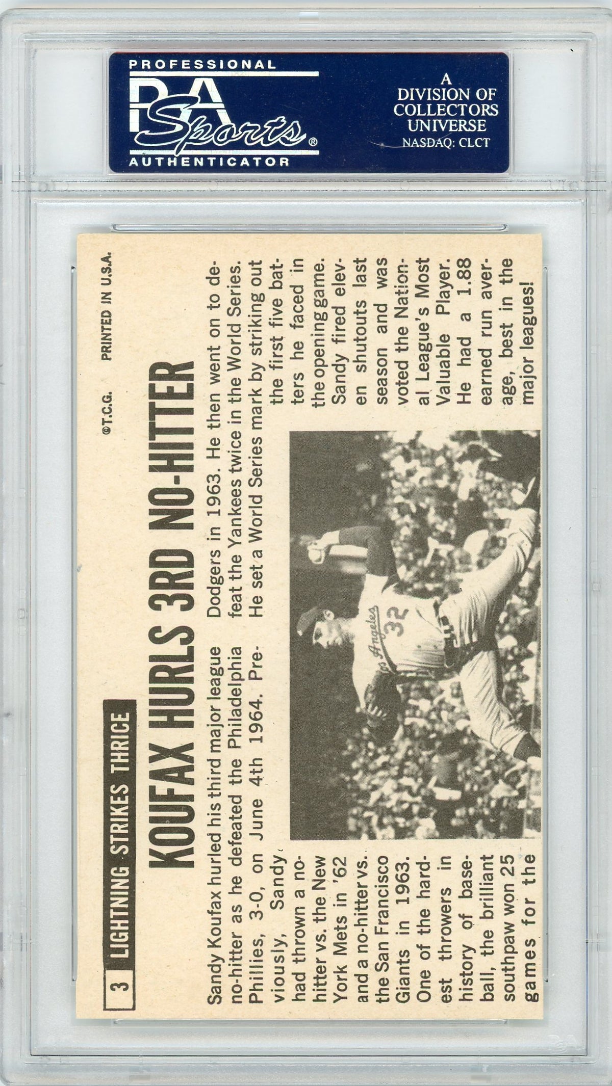 1964 Topps Giants Sandy Koufax #3 PSA 6