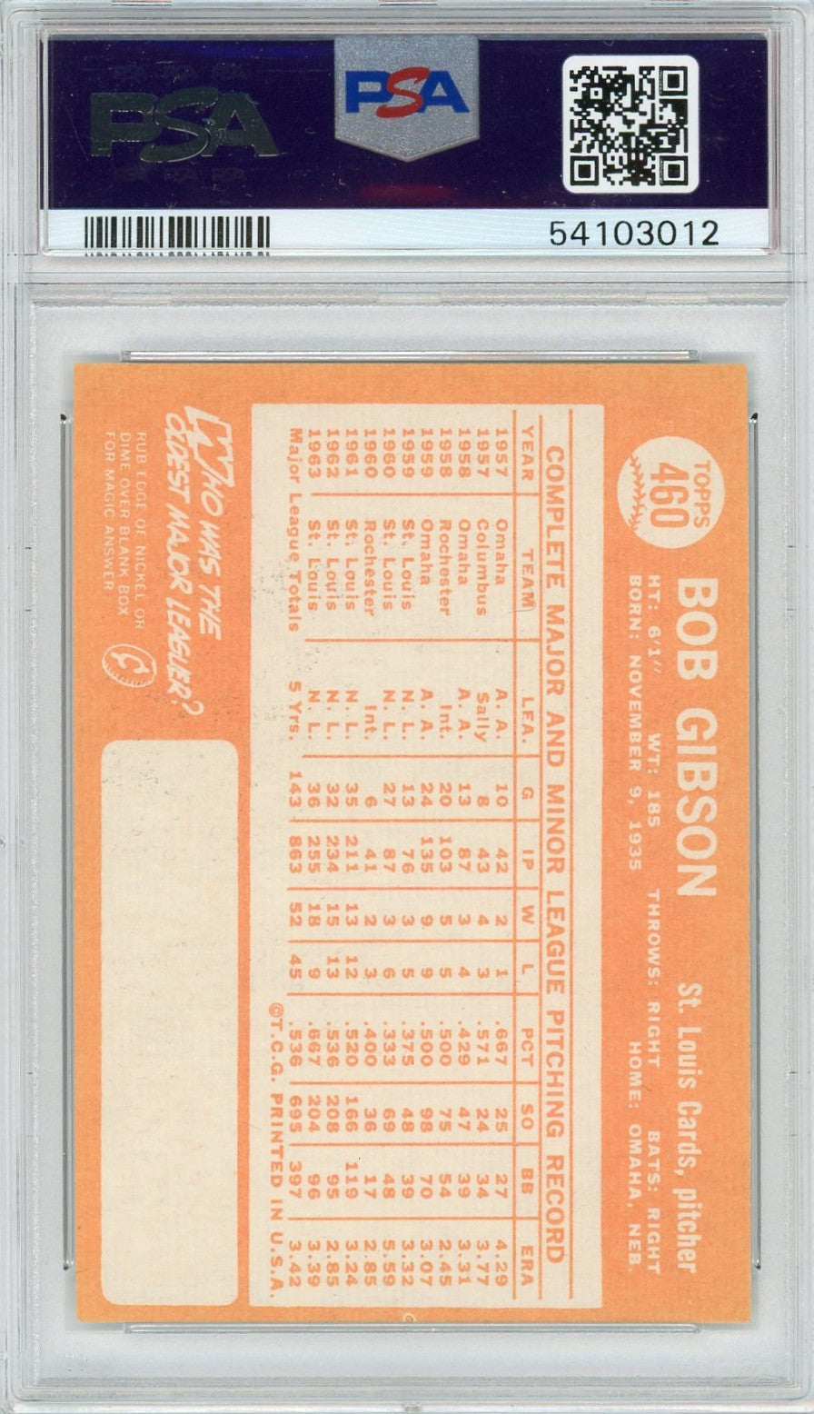 1964 Topps Bob Gibson #460 PSA 8 Oc