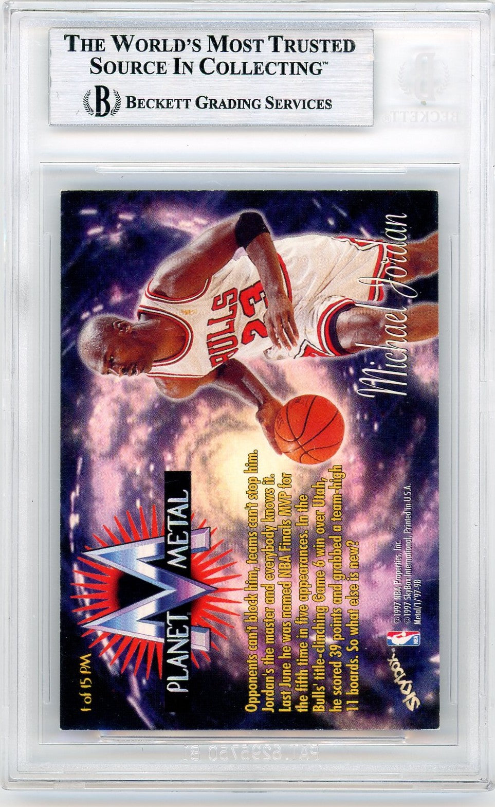 1997-98 Metal Universe Michael Jordan #1 Planet Metal BGS 8