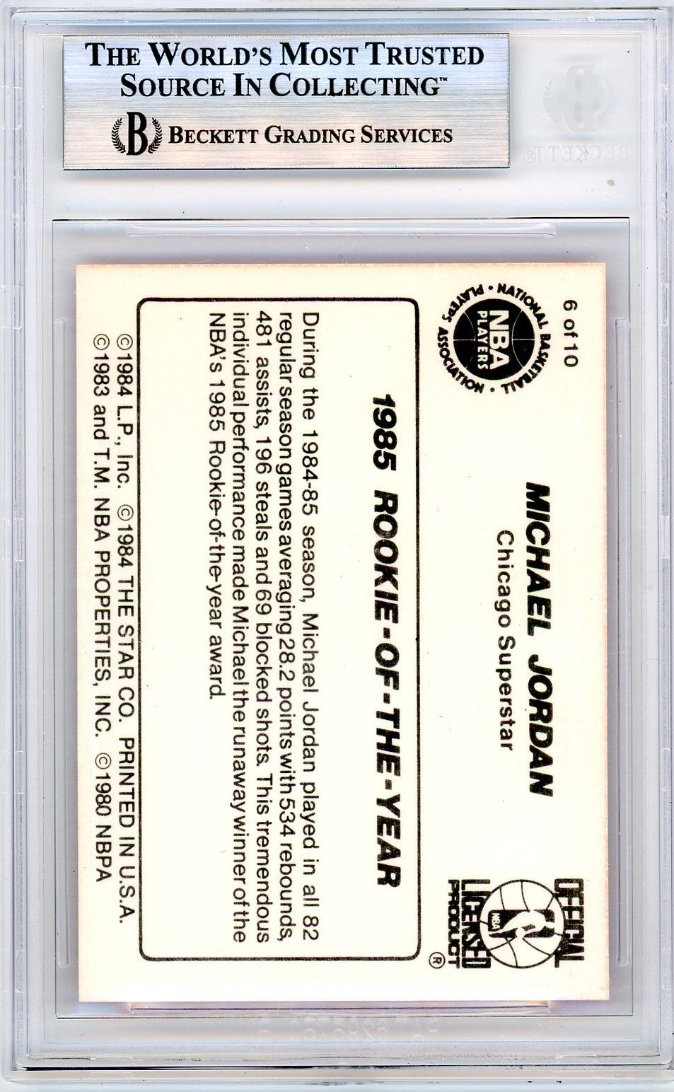 1986 Star Michael Jordan Michael Jordan #6 BGS 6.5