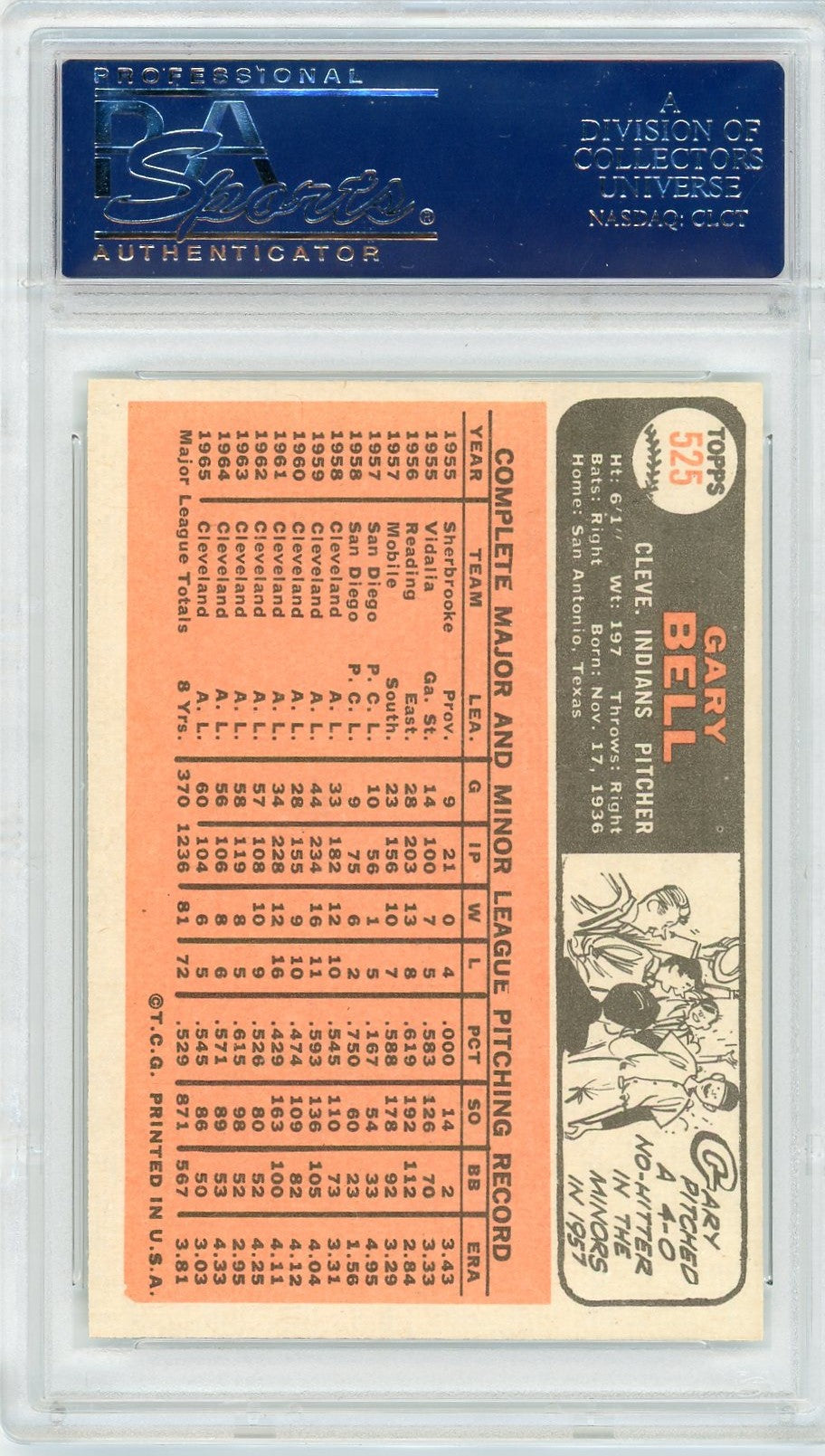 1966 Topps Gary Bell #525 PSA 7