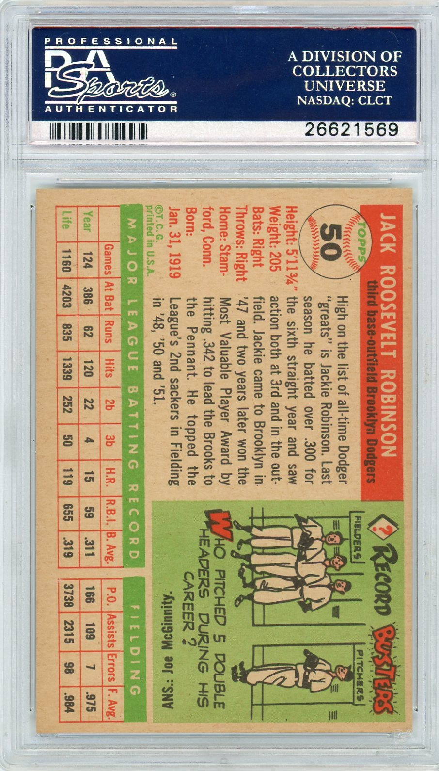 1955 Topps Jackie Robinson #50 PSA 8