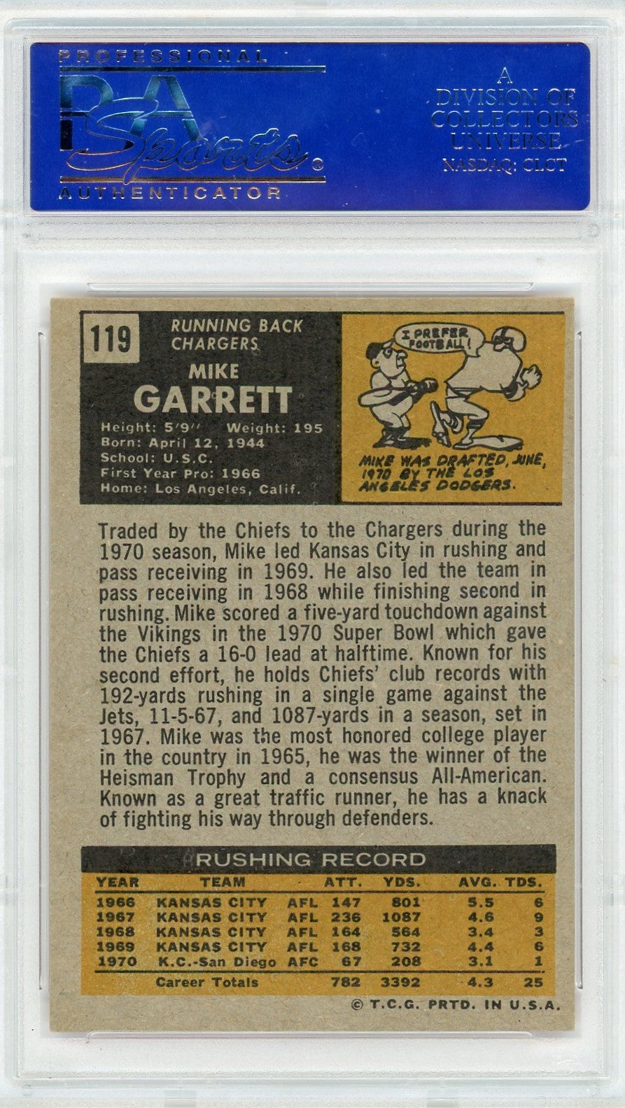 1971 Topps Mike Garrett #119 PSA 8