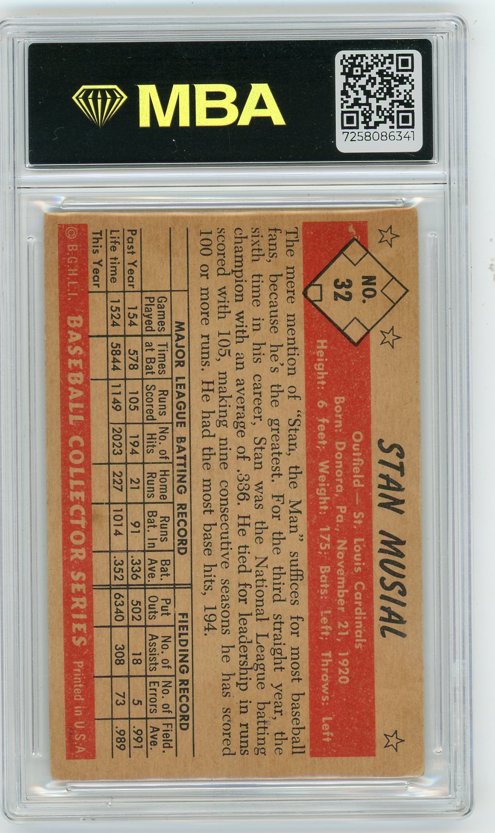 1953 Bowman Color Stan Musial #32 MBA 4
