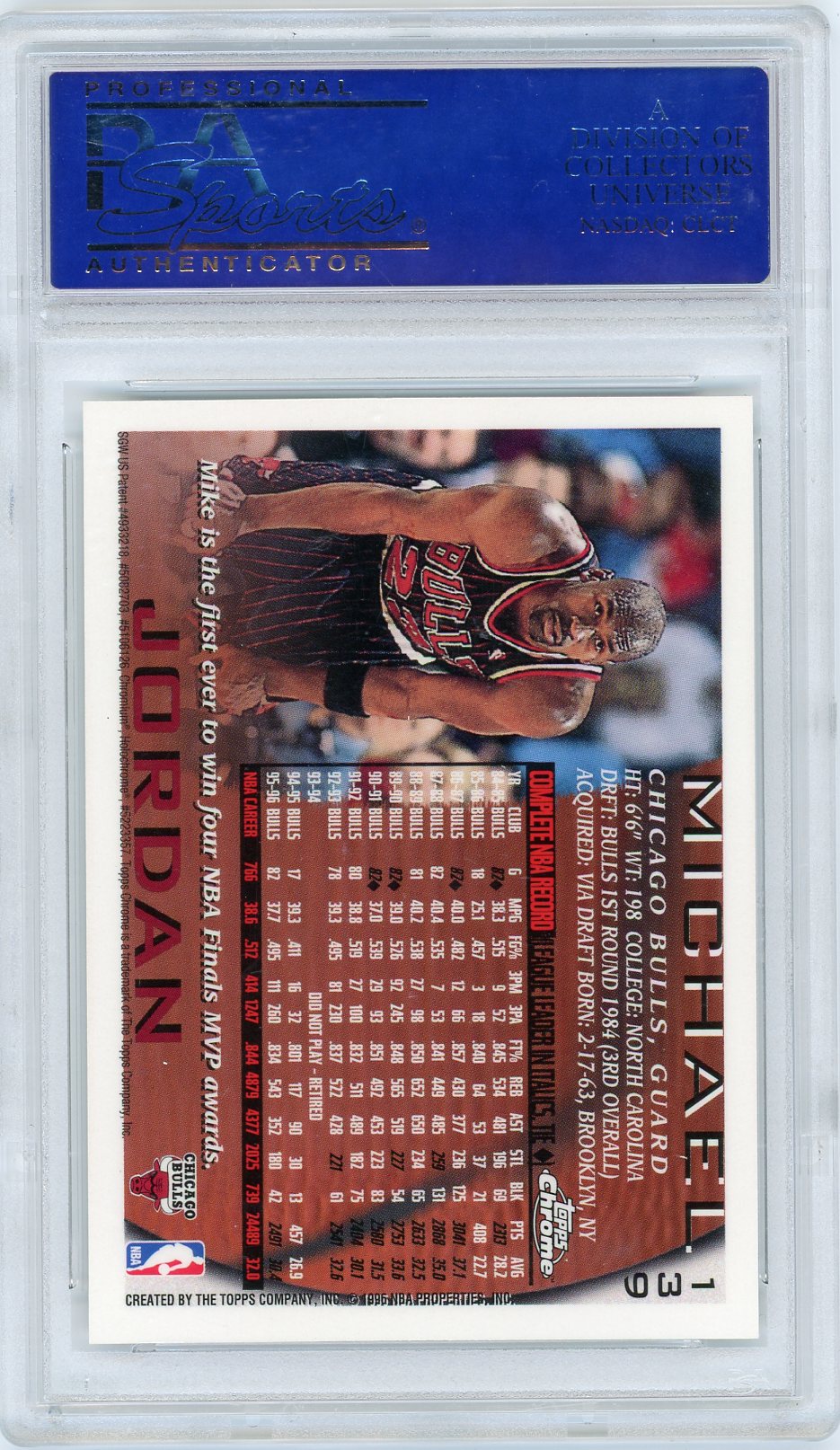 1996 Topps Chrome Michael Jordan #139 PSA 9