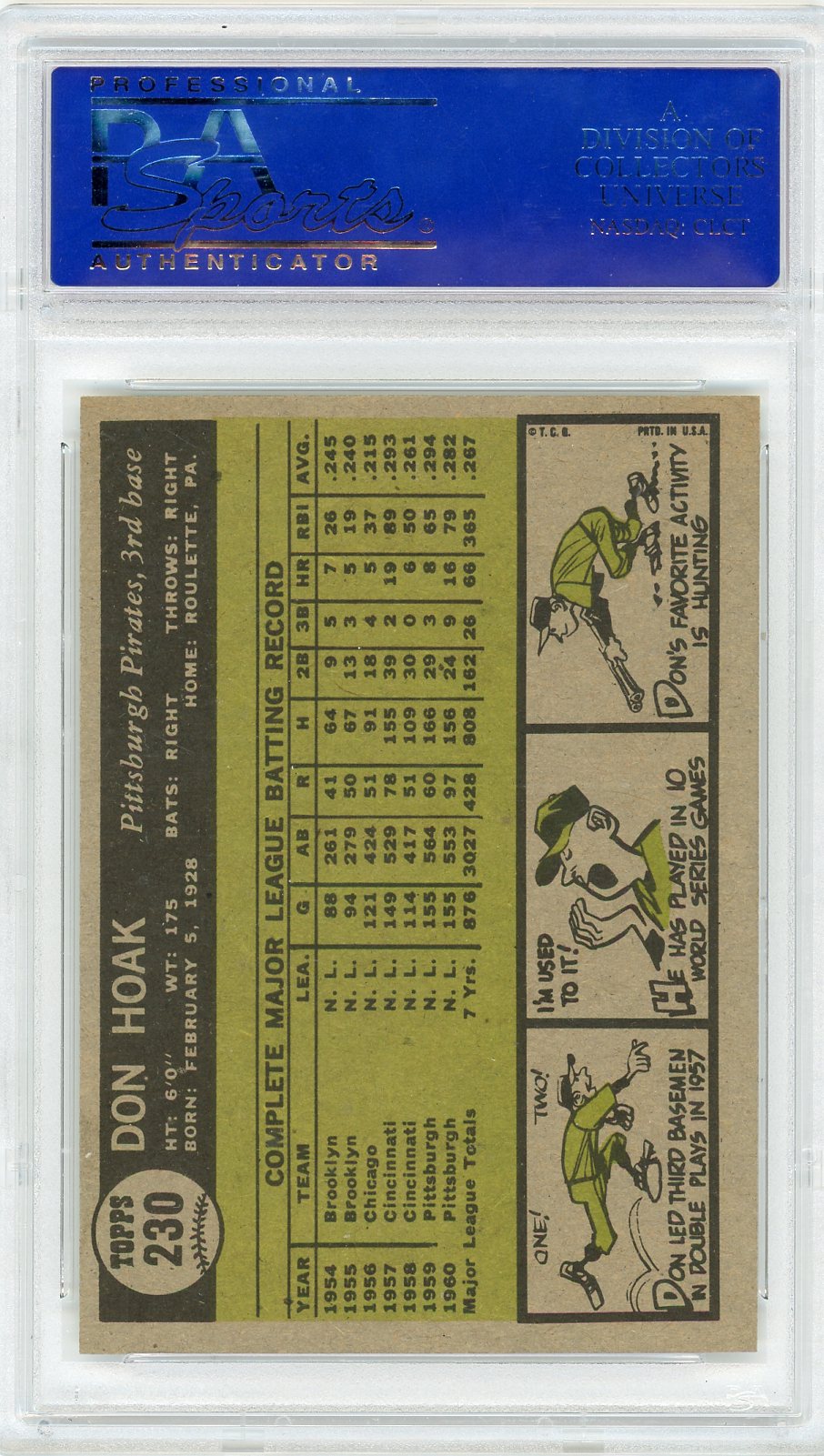 1961 Topps Don Hoak #230 PSA 9