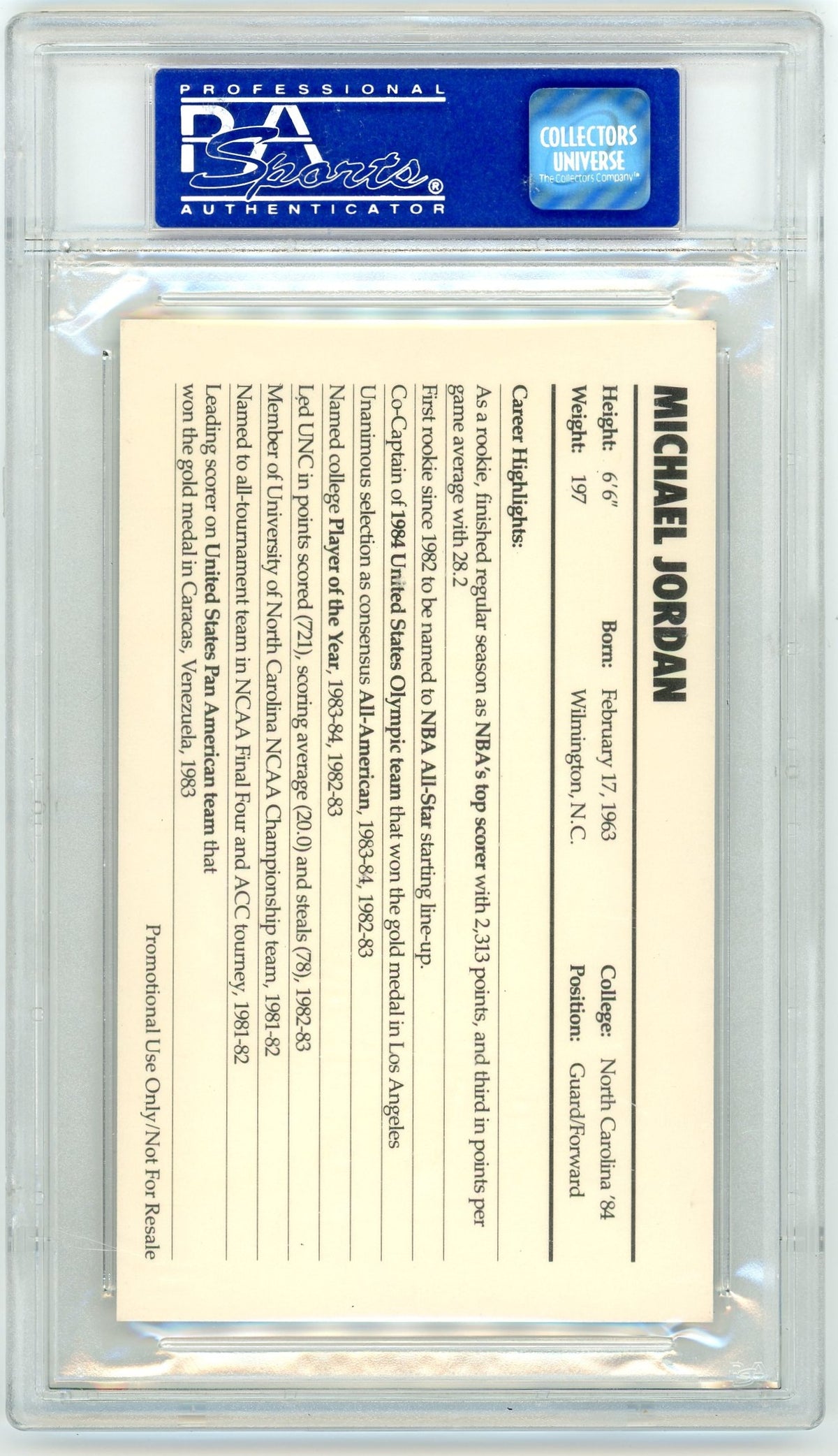 1985 Nike Michael Jordan Promo PSA 10
