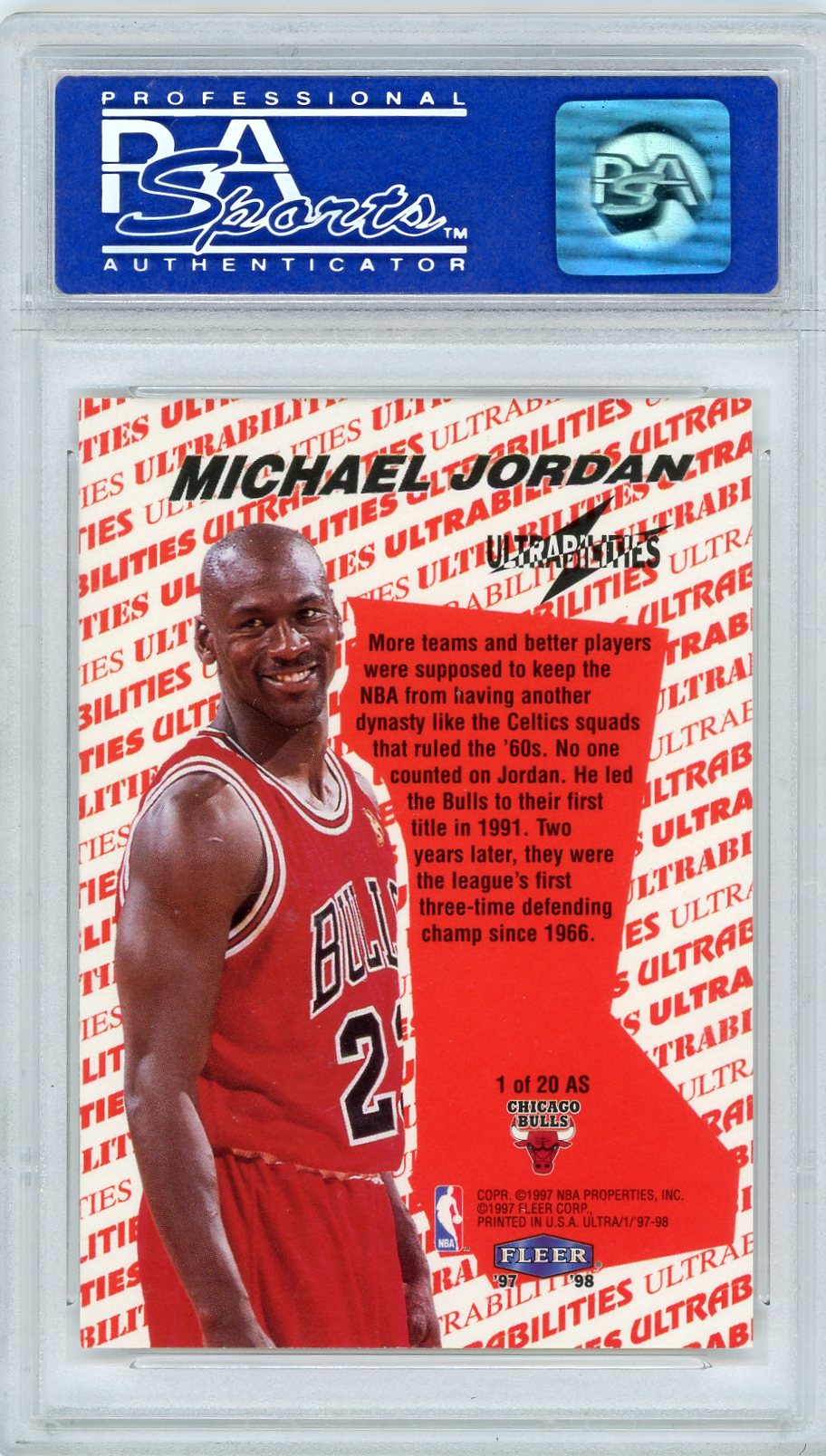 1997 Ultra Ultrabilities Michael Jordan #1 Starter PSA 9