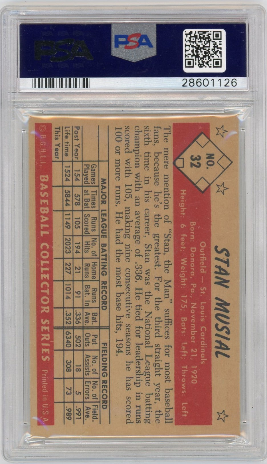 1953 Bowman Color Stan Musial #32 PSA 6