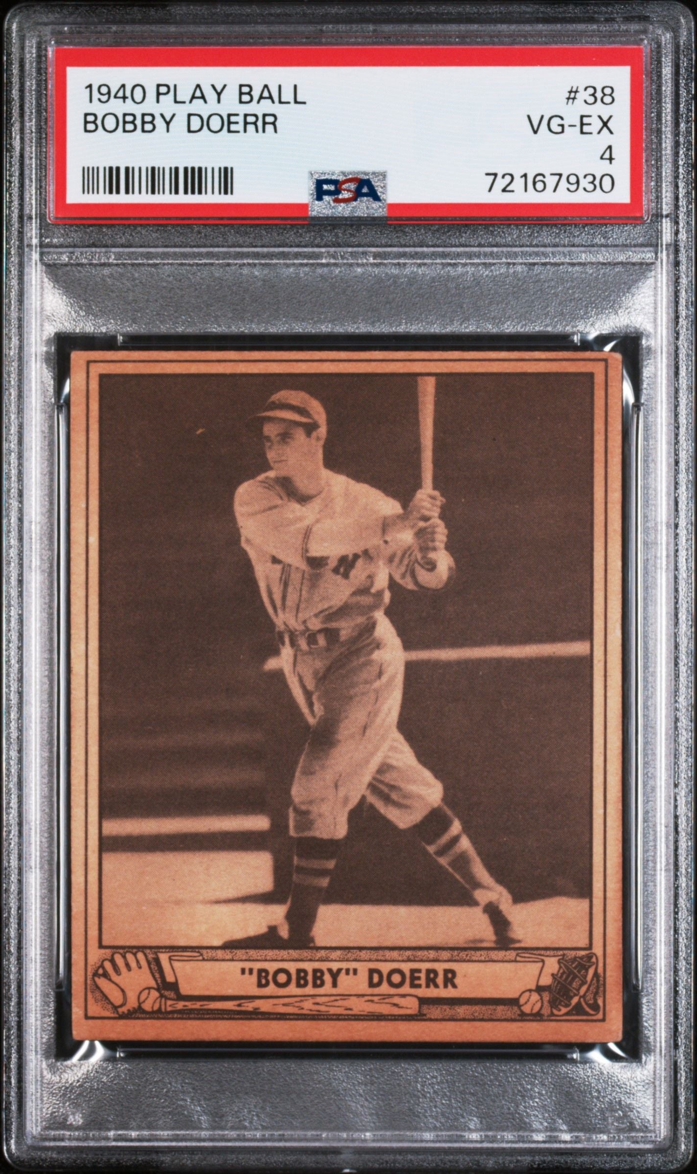 1940 PLAY BALL BOBBY DOERR #38 PSA 4