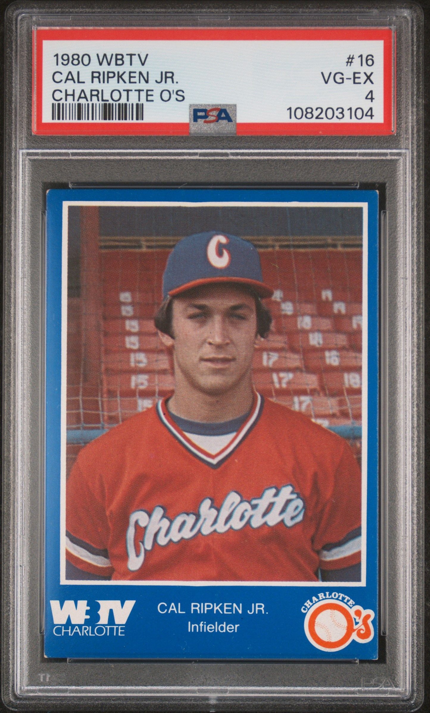 1980 CAL RIPKEN JR. WBTV CHARLOTTE O'S #16 PSA 4
