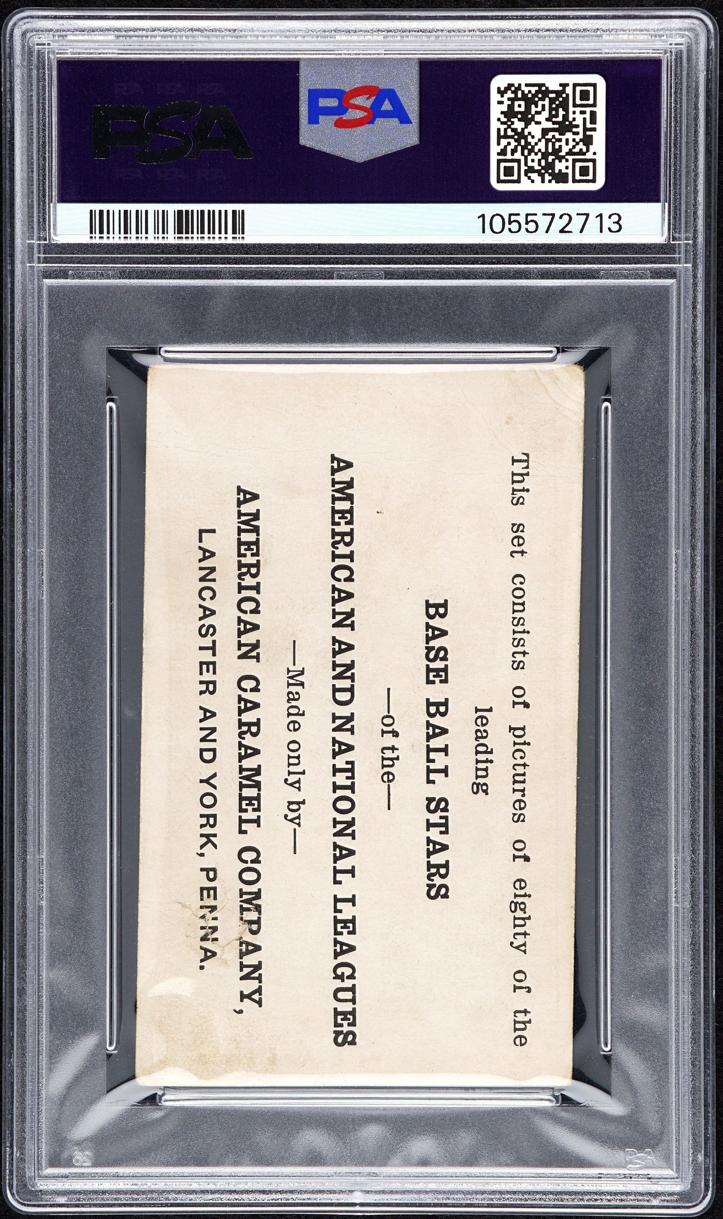 1921 "BABE" RUTH E121 AMERICAN CARAMEL SERIES OF 80 PSA 1