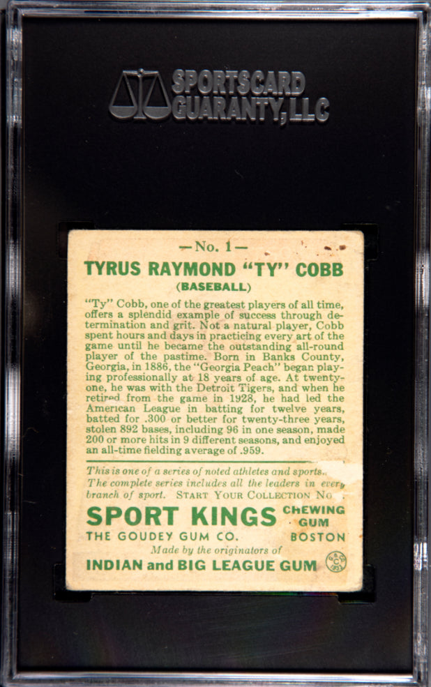 1933 GUM TY COBB SPORT KINGS #1 SGC 1.5