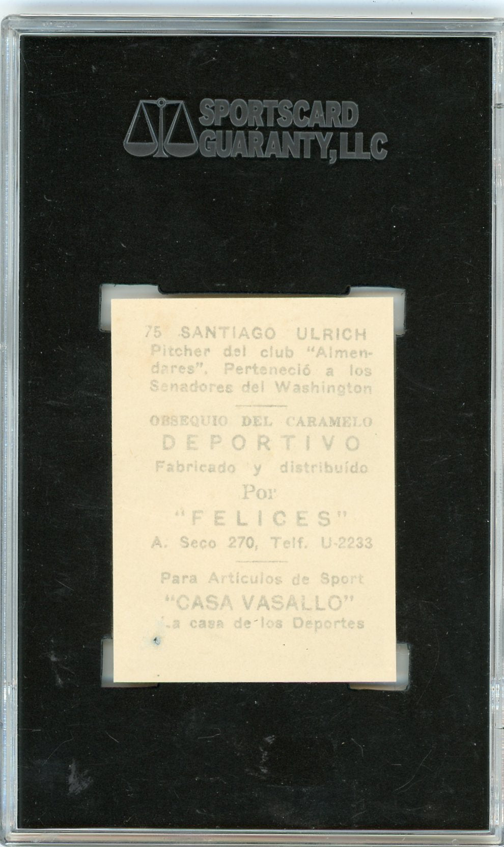1946 Caramelo Deportivo Santiago Ulrich #75 SGC 1.5