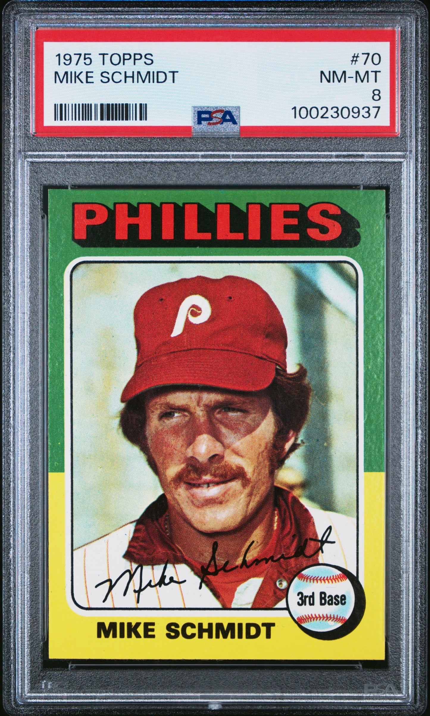 1975 TOPPS MIKE SCHMIDT #70 PSA 8