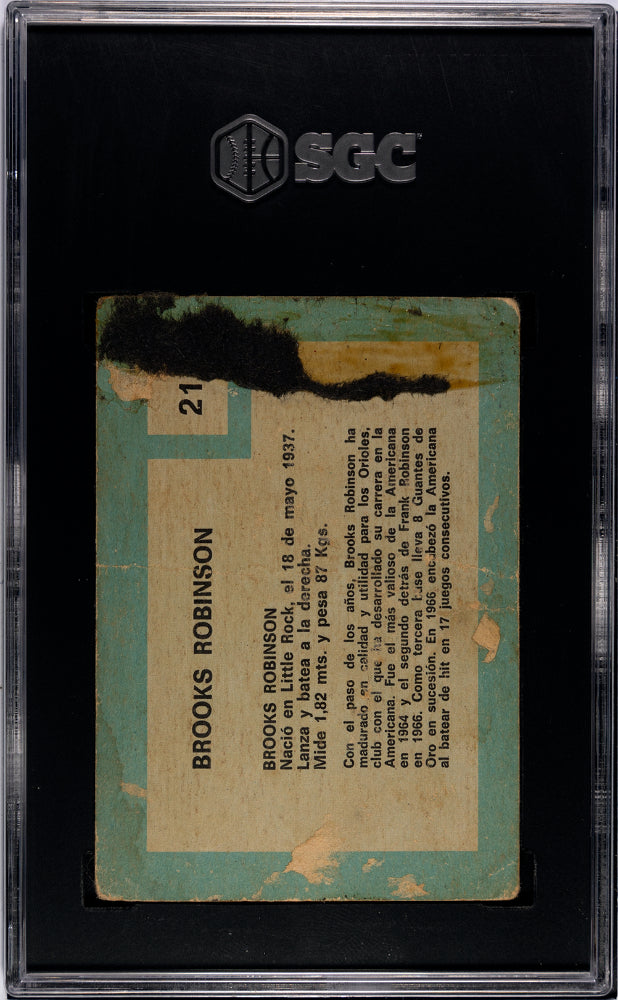 1967 TOPPS BROOKS ROBINSON VENEZUELAN #211 SGC 1