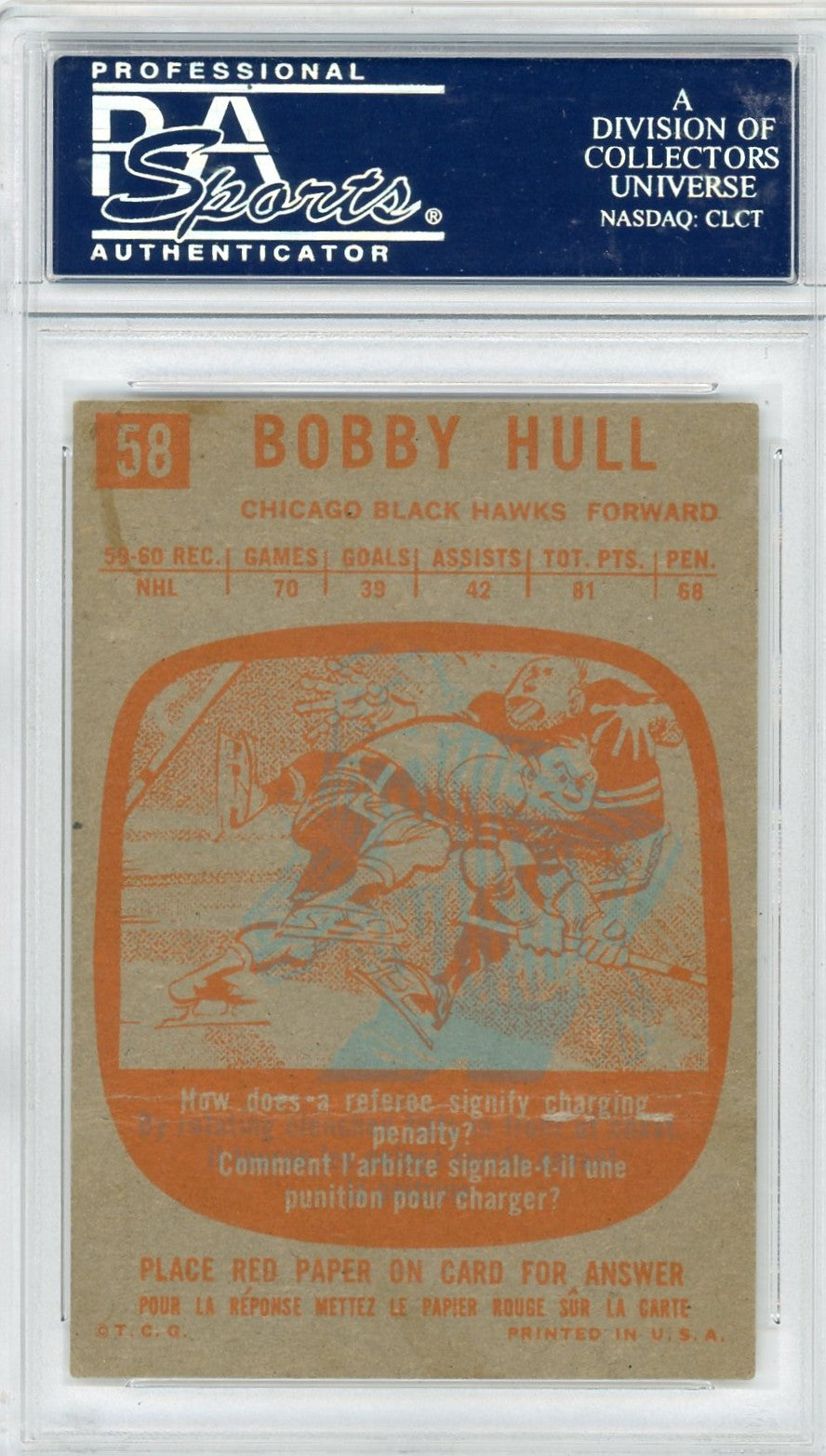 1960 Bobby Hull PSA A Auto A